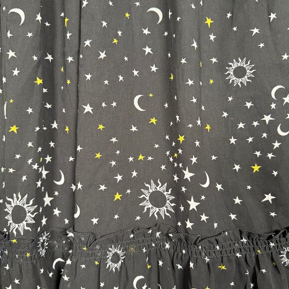 Derek Lam 10 Crosby Sz 2 Juno Trapeze Mini Dress Black Celestial Print Chiffon - Picture 8 of 13